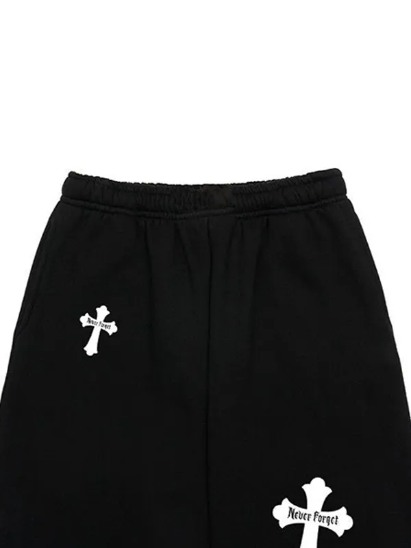 Pantalones deportivos con estampado de cruces Bound Foot de Hip Pop