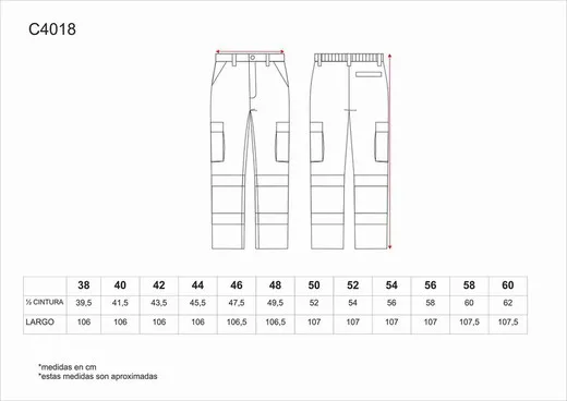 Pantalón con 2 cintas de alta visibilidad Gris / Naranja