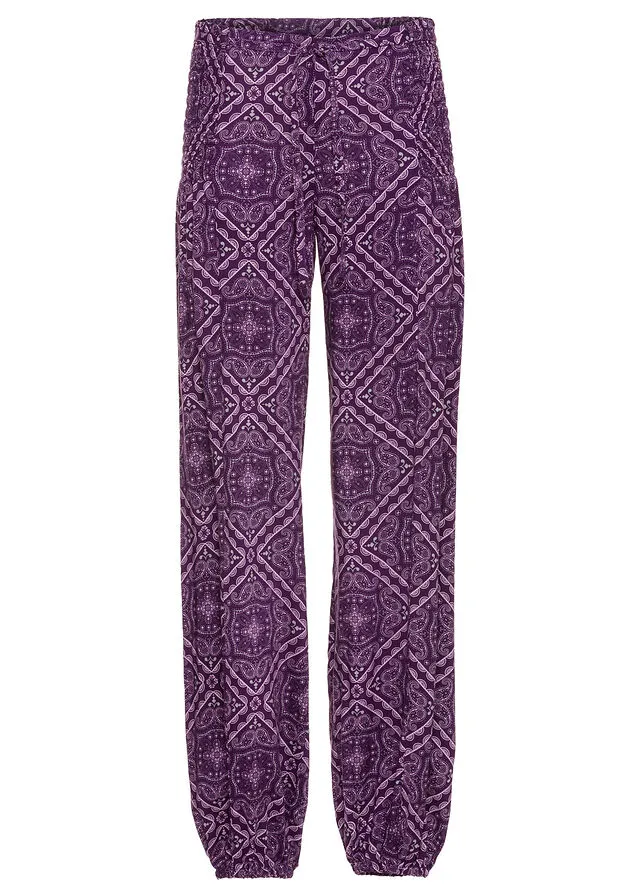PANTALóN CON CINTURILLA ELáSTICA LILA OSCUROMORADO MATE CON ESTAMPADO GRáFICO