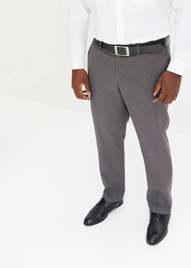Pantalón de estilo ejecutivo con corte regular y recto Gris jaspeado