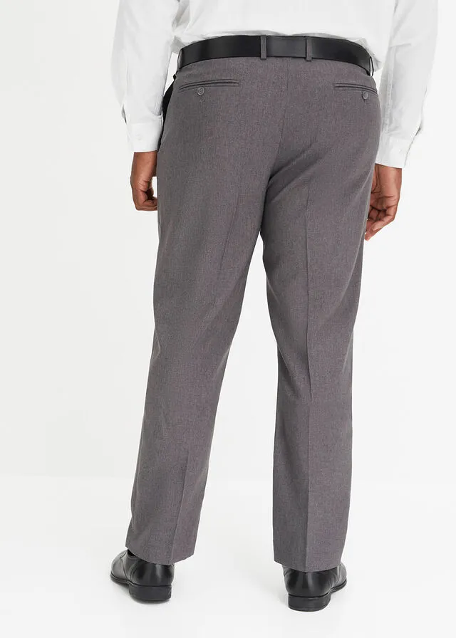 Pantalón de estilo ejecutivo con corte regular y recto Gris jaspeado