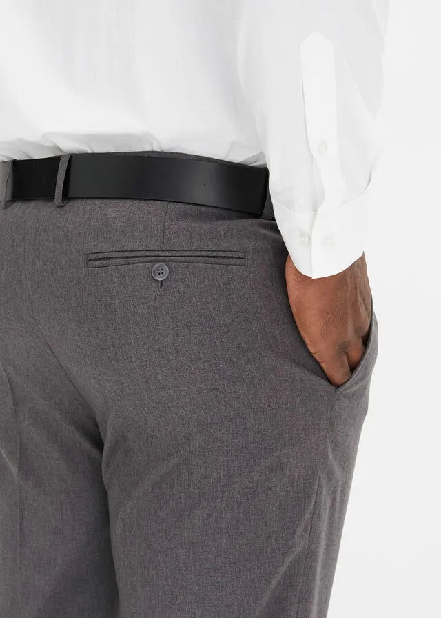 Pantalón de estilo ejecutivo con corte regular y recto Gris jaspeado
