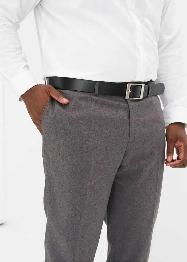 Pantalón de estilo ejecutivo con corte regular y recto Gris jaspeado