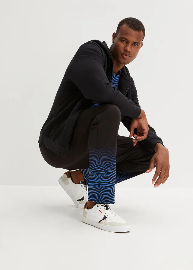 PANTALóN DEPORTIVO NEGROAZUR CON ESTAMPADO GRáFICO