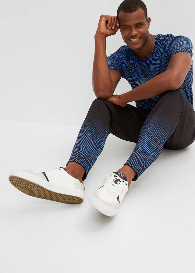 PANTALóN DEPORTIVO NEGROAZUR CON ESTAMPADO GRáFICO