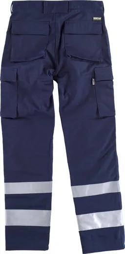 Pantalón multibolsillos con cintas reflectantes Marino