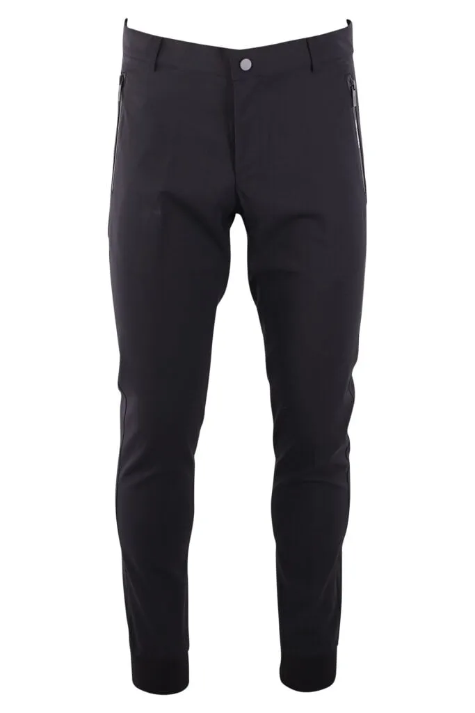 Pantalón negro con logo en cremallera
