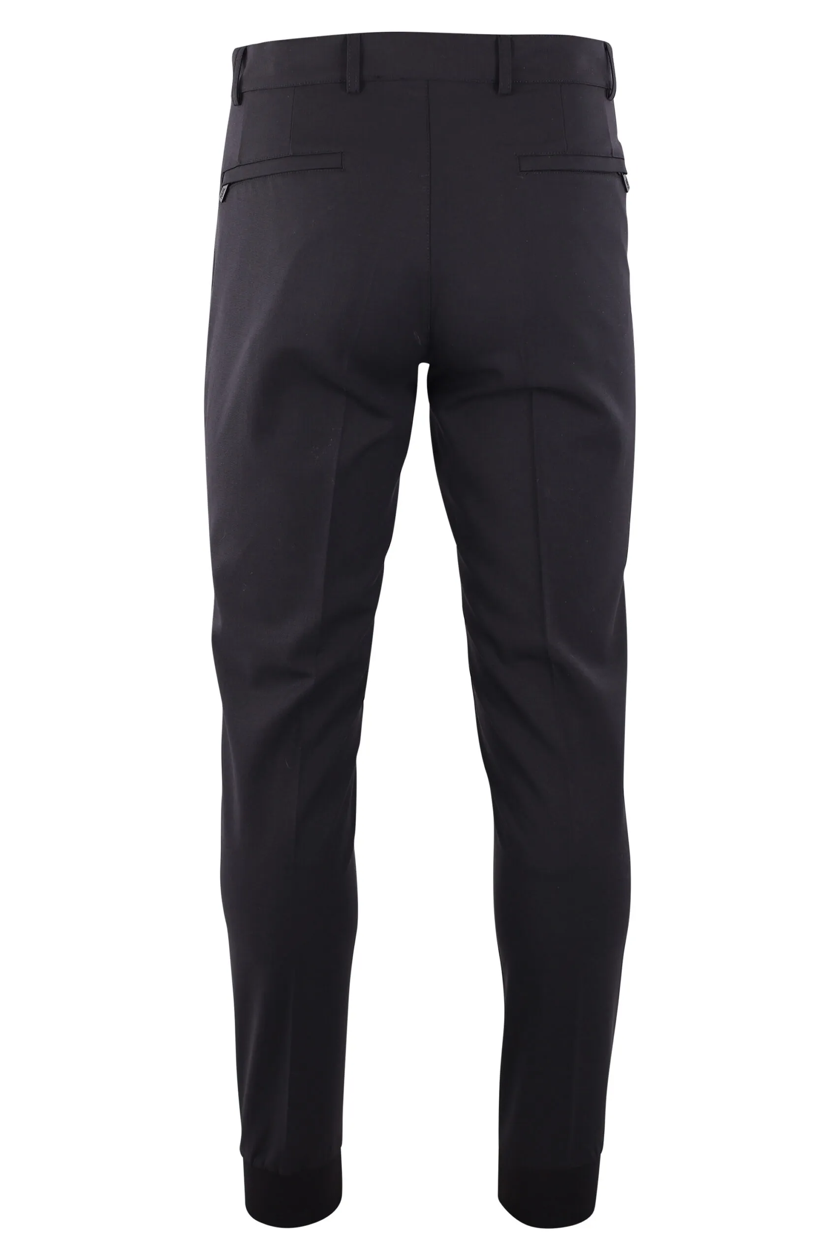 Pantalón negro con logo en cremallera