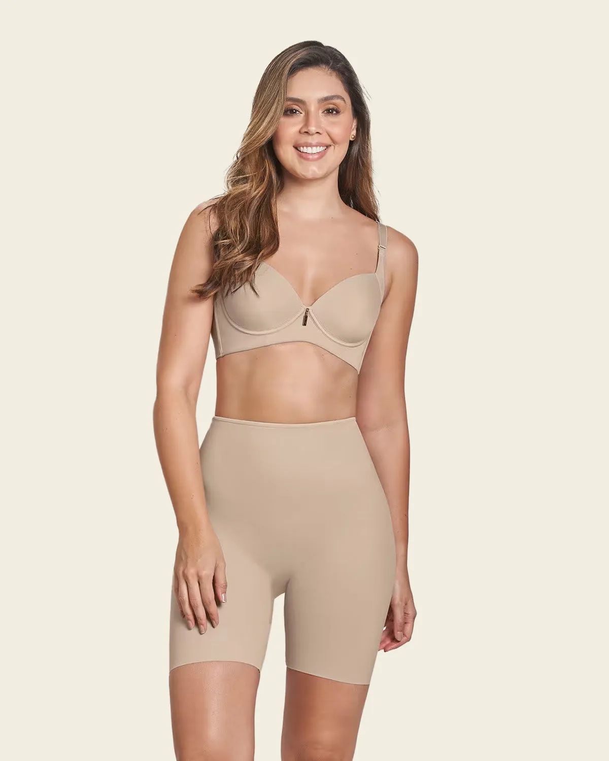Panty short invisible de compresión de abdomen efecto levanta cola