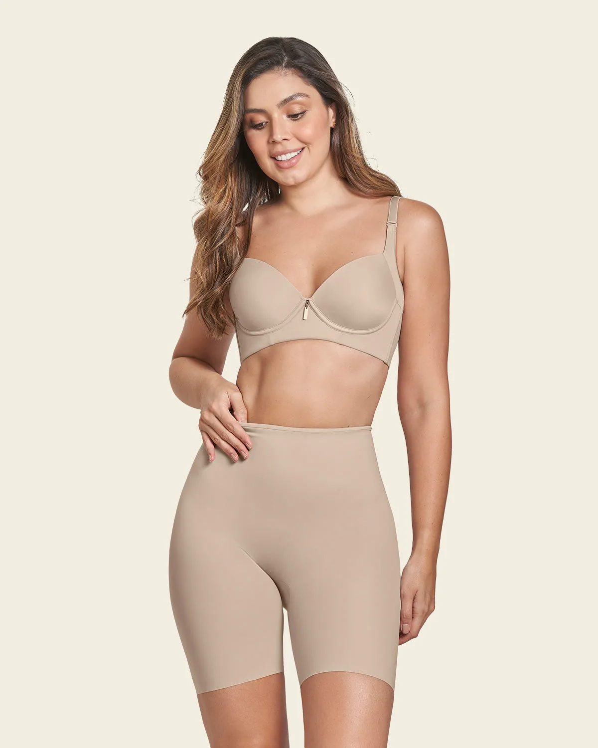 Panty short invisible de compresión de abdomen efecto levanta cola