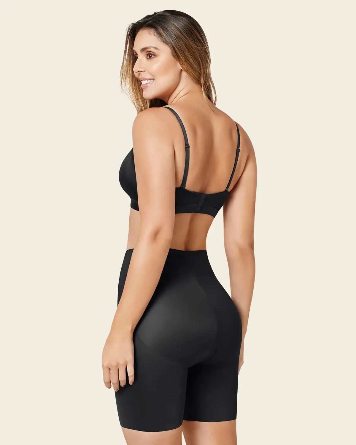Panty short invisible de compresión de abdomen efecto levanta cola