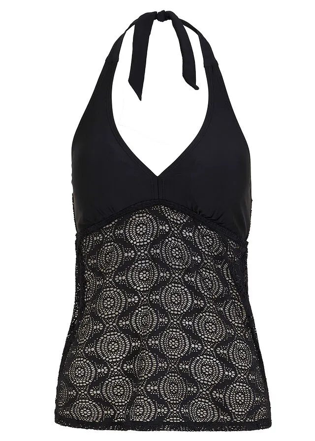 Parte superior del tankini Negro