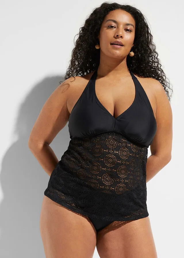 Parte superior del tankini Negro