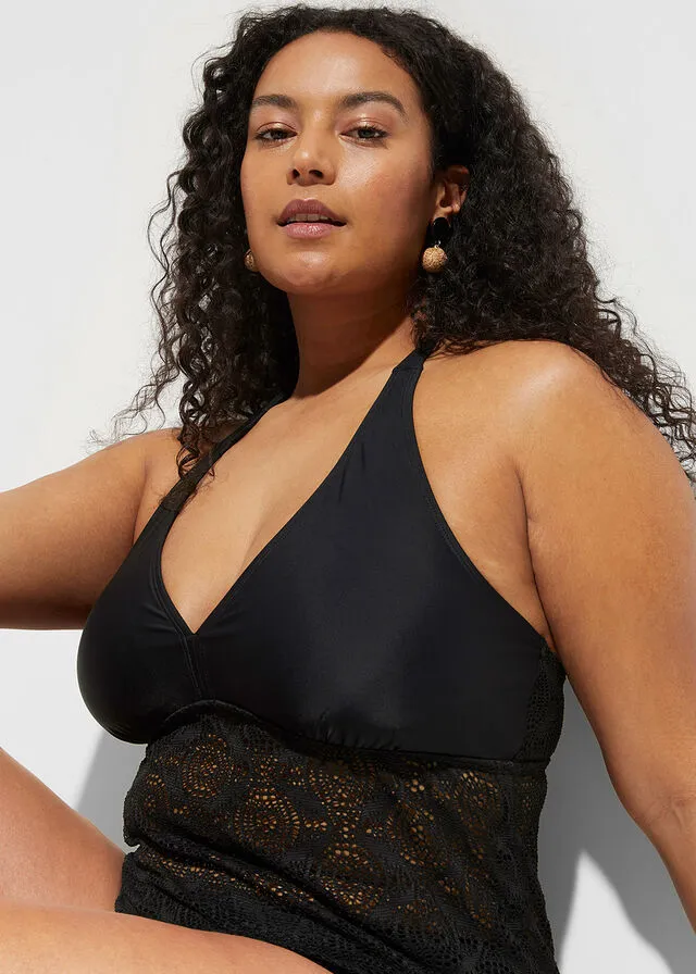 Parte superior del tankini Negro