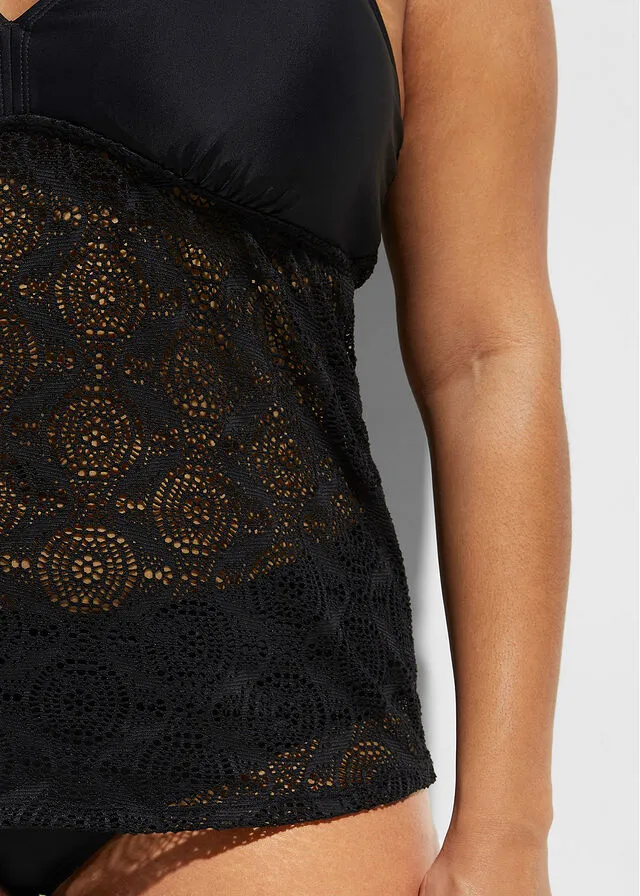 Parte superior del tankini Negro