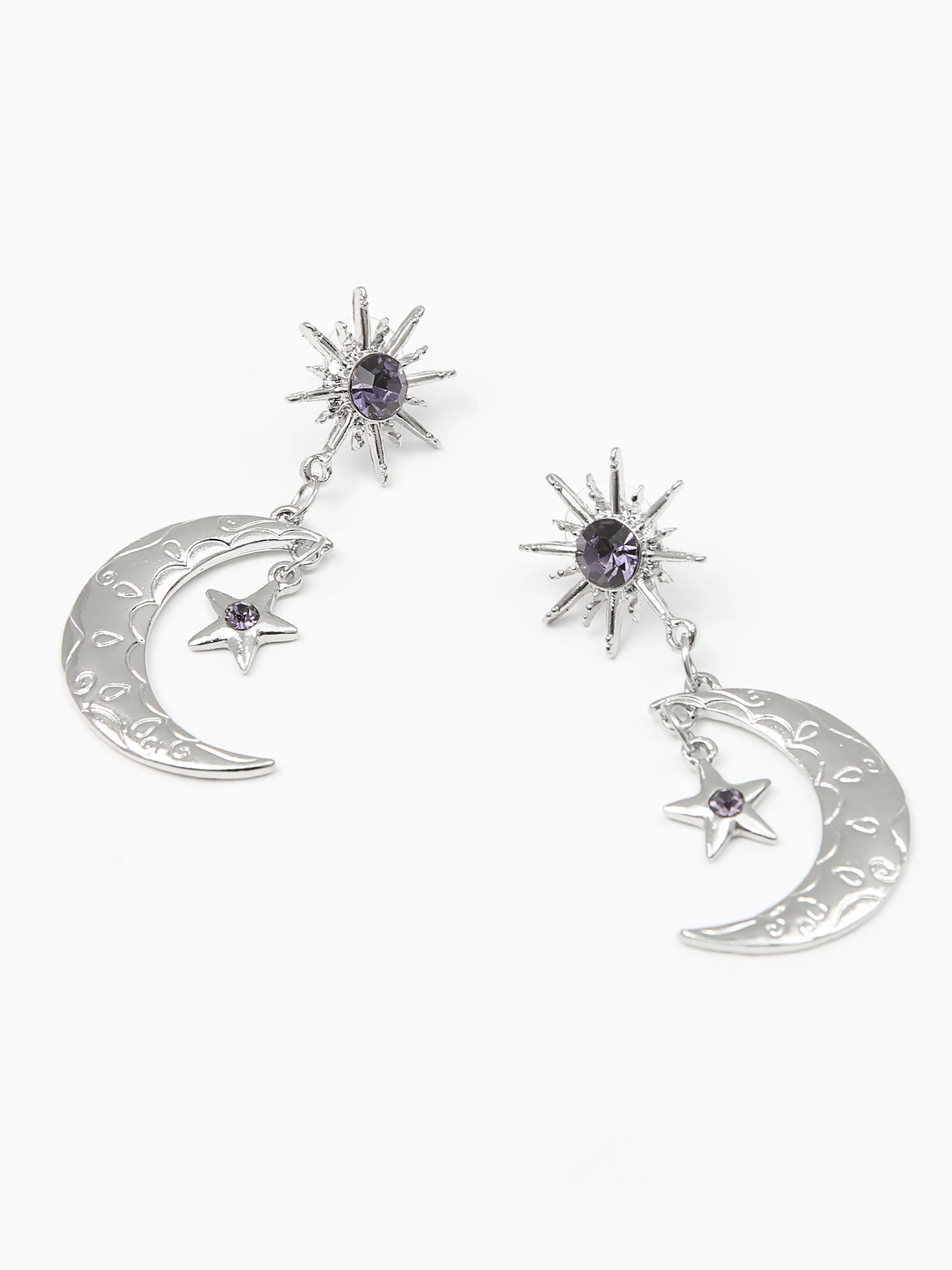 Pendientes de Gota con Decoración de Sol y Estrella