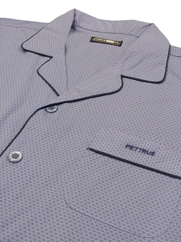 Pijama camisero hombre de Pettrus Man estampado con topitos
