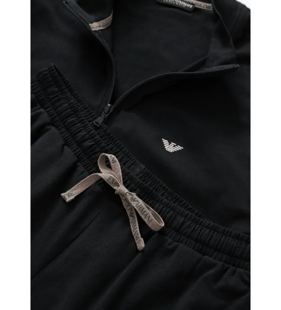 Pijama con sudadera negro
