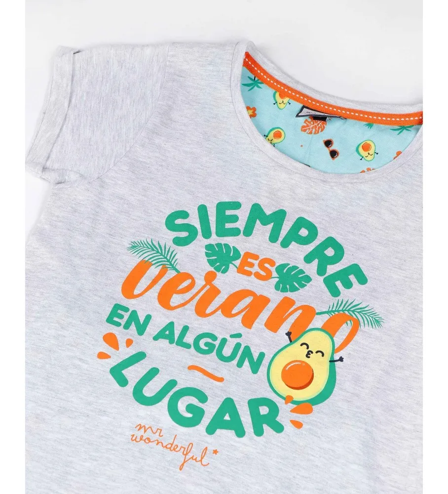 Pijama Manga Corta Siempre es Verano para Niña