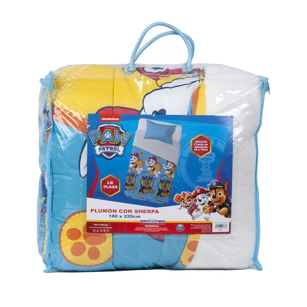 Plumón Infantil Paw Patrol 1,5 Plazas Huesos Niño