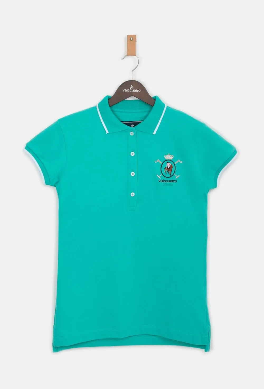 Polo clásico verde escudo Valecuatro de mujer