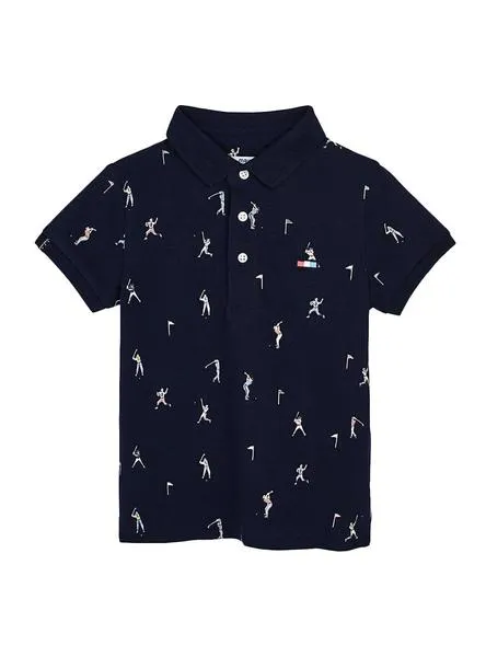 polo mayoral estampado marino para niño