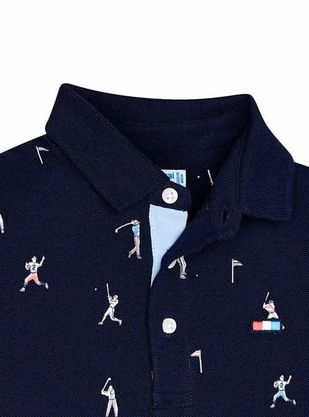 polo mayoral estampado marino para niño
