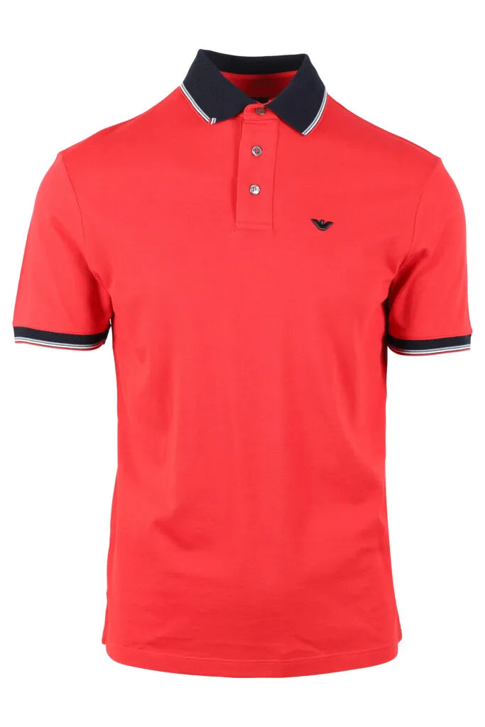 Polo rojo con negro y minilogo águila