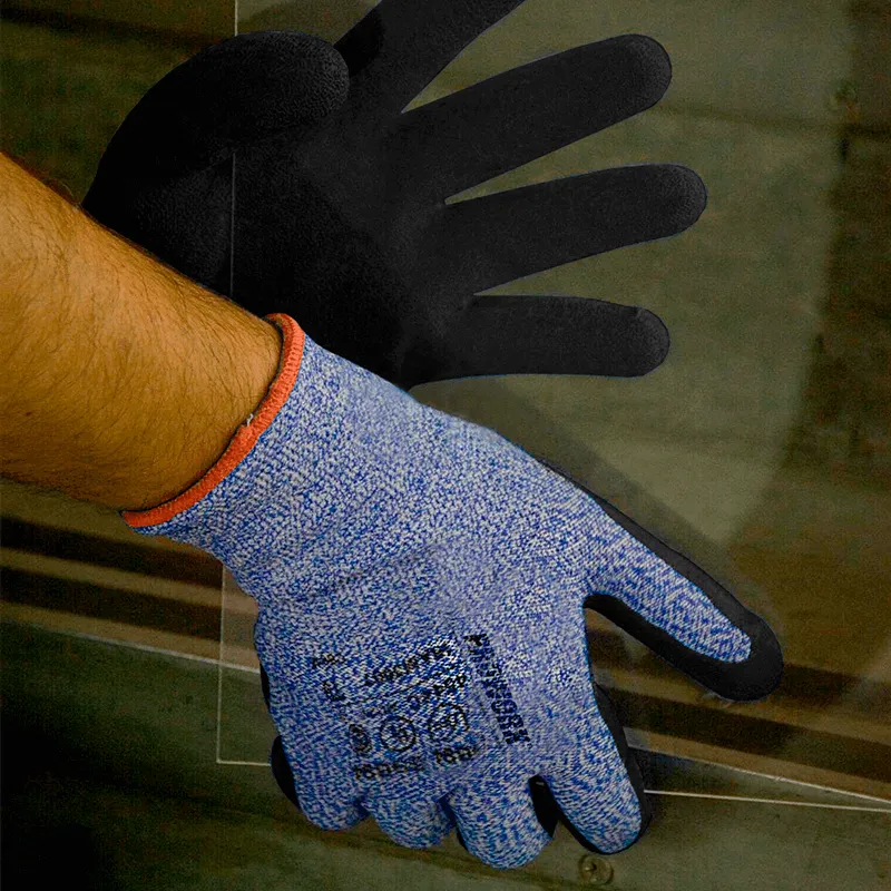 PROWORK GUANTES ANTICORTE RECUBIERTOS EN LÁTEX RUGOSO NEGRO (PW8980A)