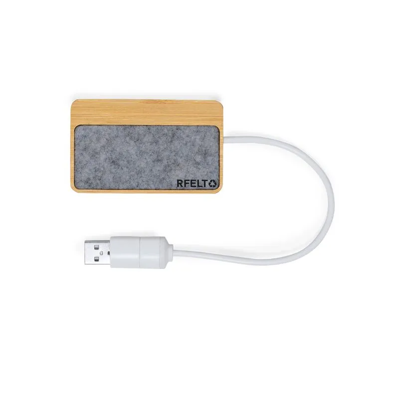 Puerto USB bambú personalizado Barney
