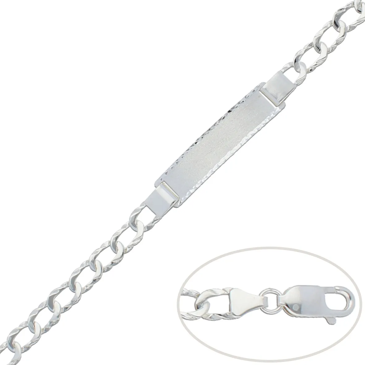 Pulsera con Placa Plata 6,50mm.
