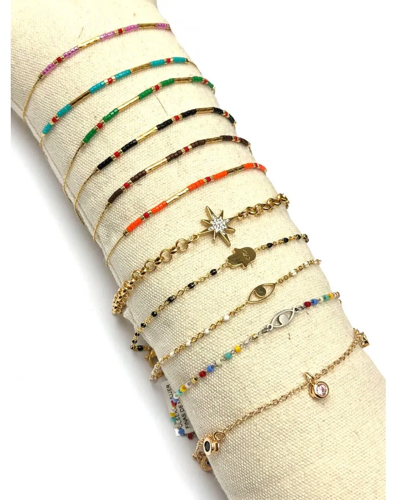 PULSERAS MUJER FINAS IDEALES PARA LLEVAR VARIAS, JARDIN DEL DESEO