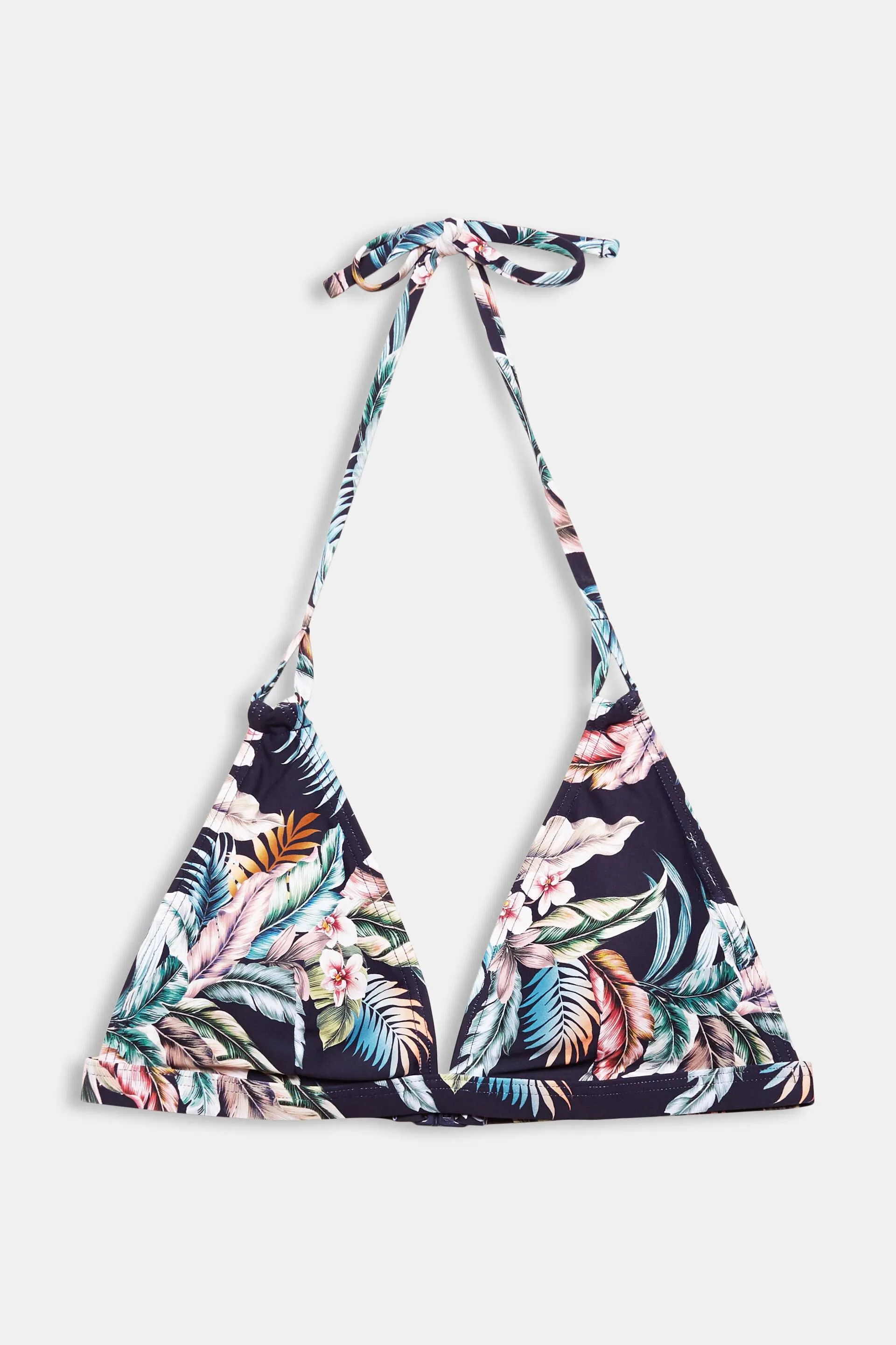 Reciclado: top de cuello halter con estampado tropical