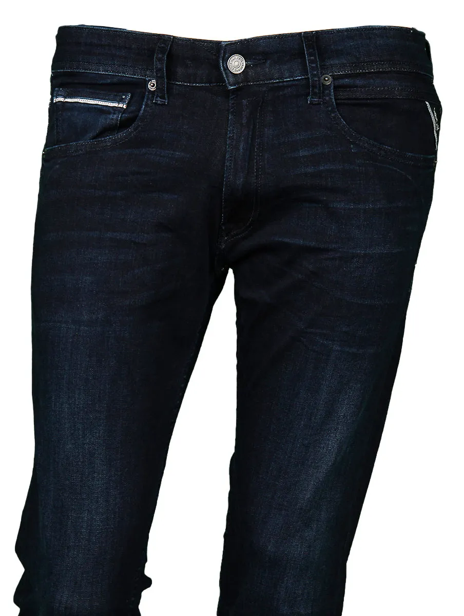 Replay Grover 34L Vaqueros rectos Hyperflex para hombre en azul medio