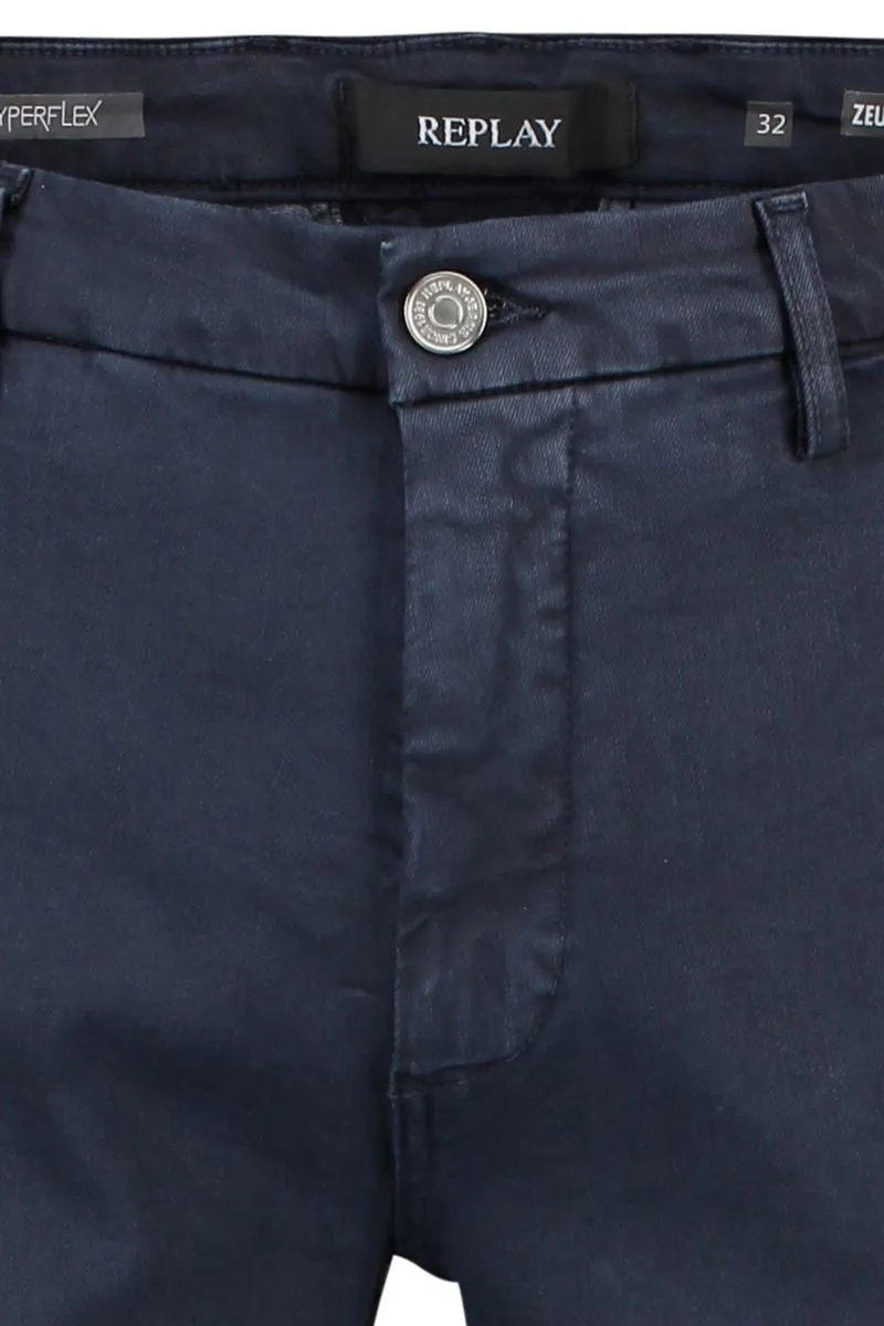 Replay Zeumar Hyperchino XLITE 34L Vaqueros ajustados para hombre en caqui marrón