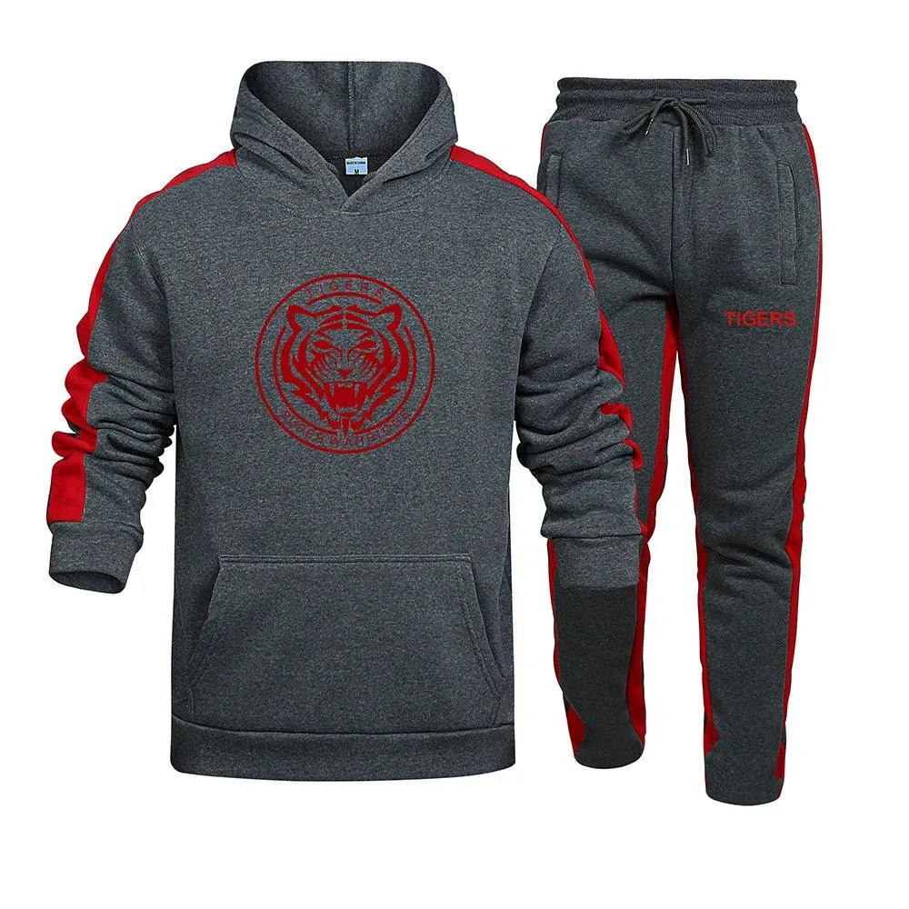 Ropa deportiva de otoo/invierno para hombre, sudadera de 2 piezas + pantalones de chándal
