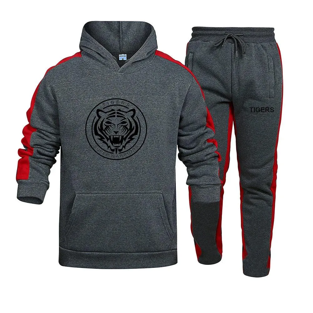 Ropa deportiva de otoo/invierno para hombre, sudadera de 2 piezas + pantalones de chándal