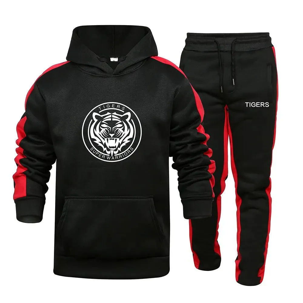 Ropa deportiva de otoo/invierno para hombre, sudadera de 2 piezas + pantalones de chándal