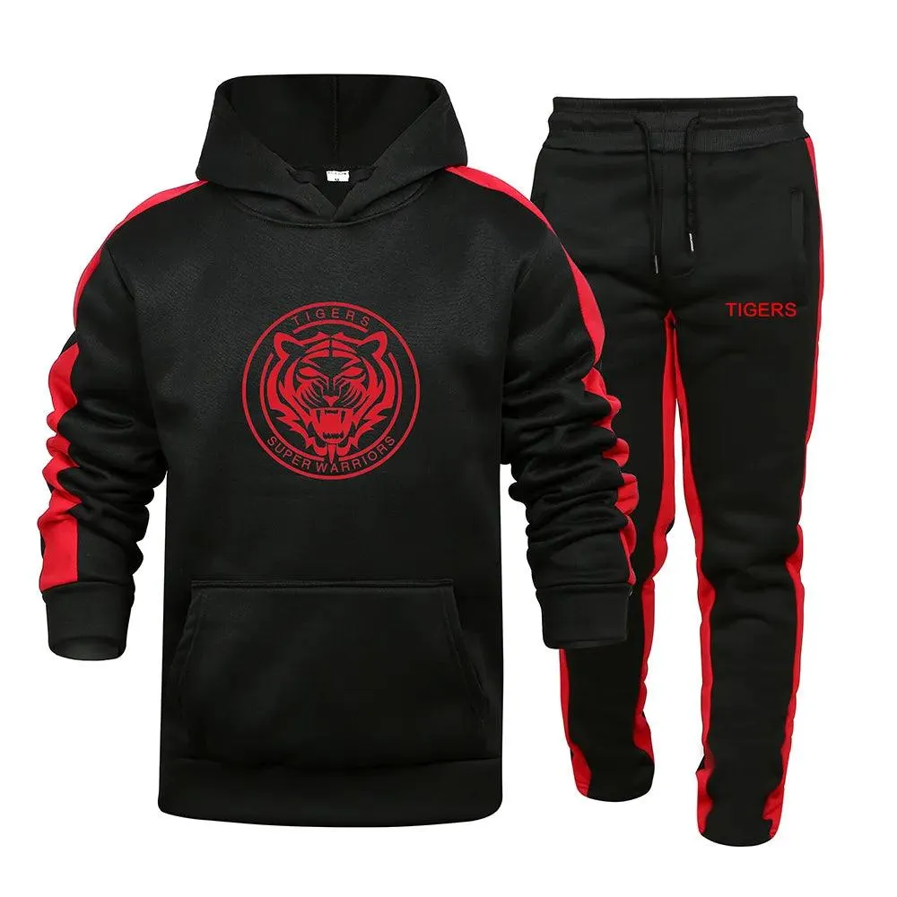 Ropa deportiva de otoo/invierno para hombre, sudadera de 2 piezas + pantalones de chándal