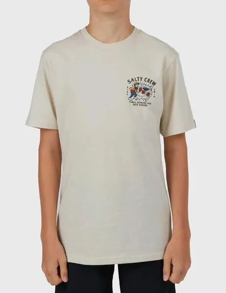Salty Crew Fish Fight Boys Camiseta beige infantil