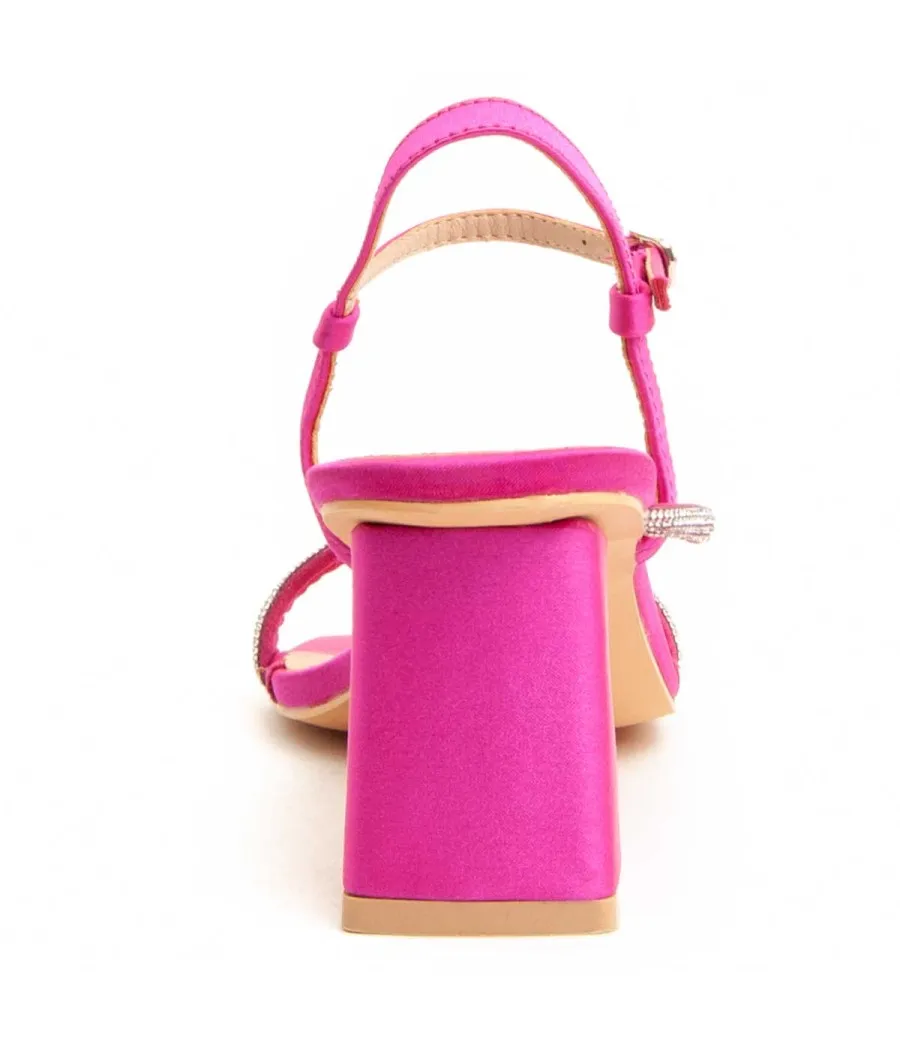Sandalia Con Tacón Para Mujer.  Montevita  Sanndarey  90490 Fuxia