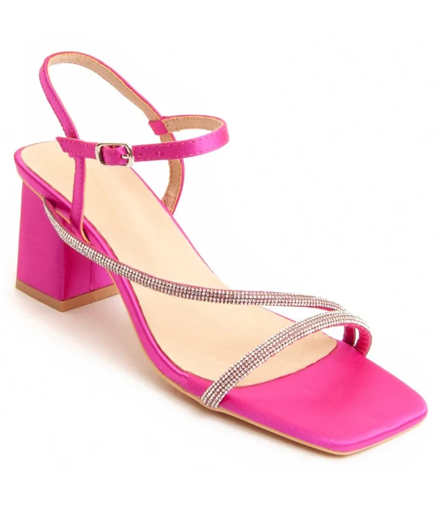 Sandalia Con Tacón Para Mujer.  Montevita  Sanndarey  90490 Fuxia
