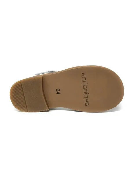 sandalia napa blanca con glitter