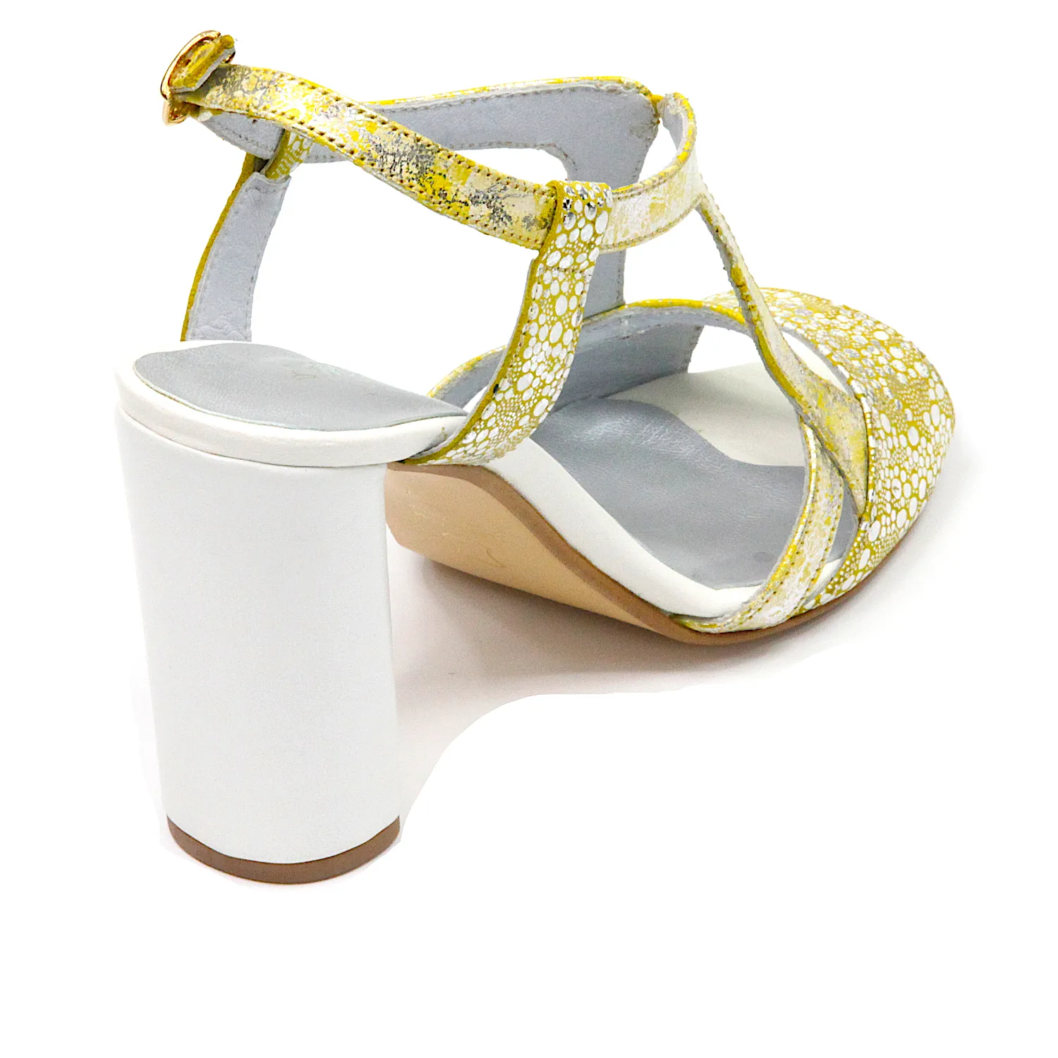 Sandalias amarillas mujer tacón