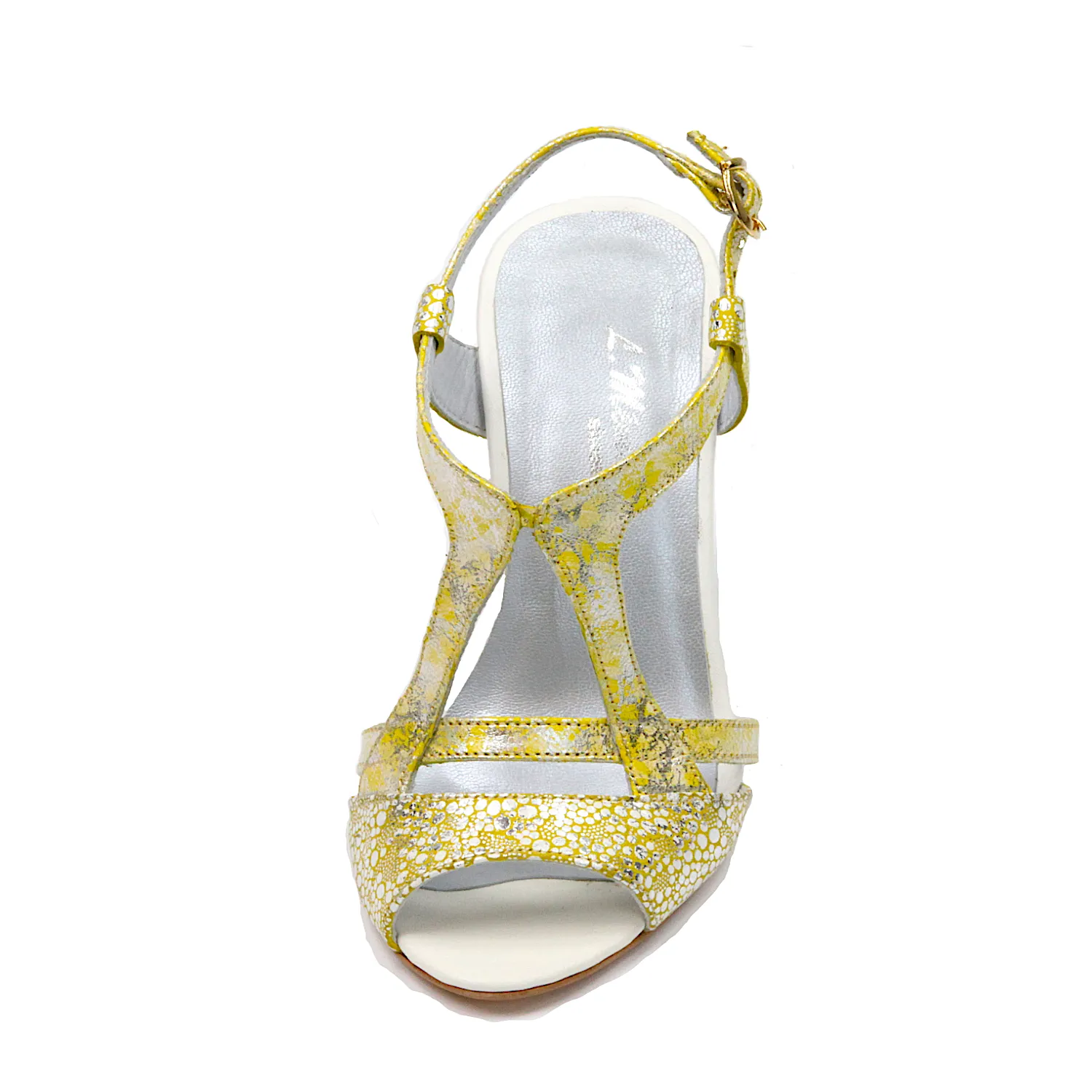 Sandalias amarillas mujer tacón