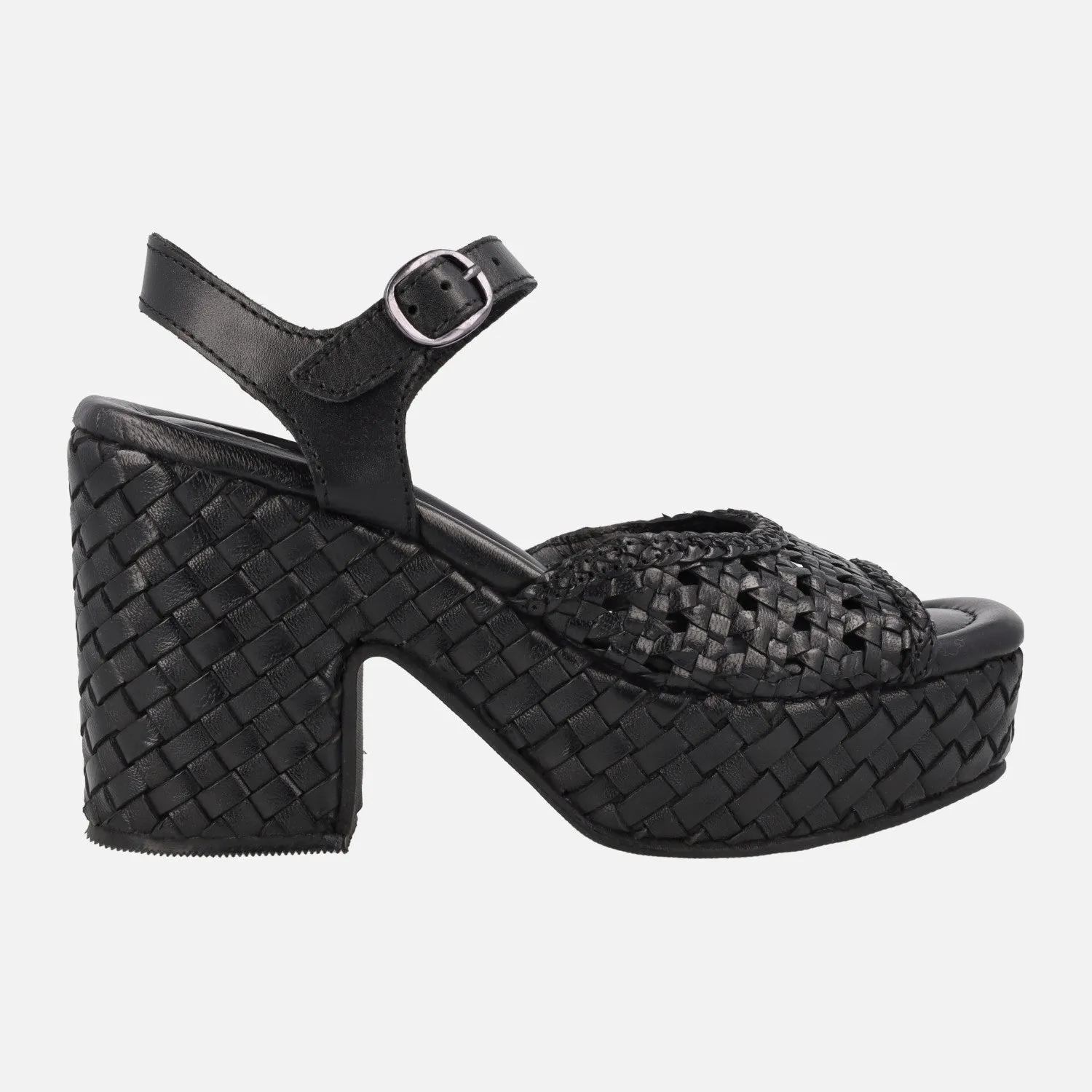 Sandalias trenzadas de piel con tacón y plataforma Carmela 161637