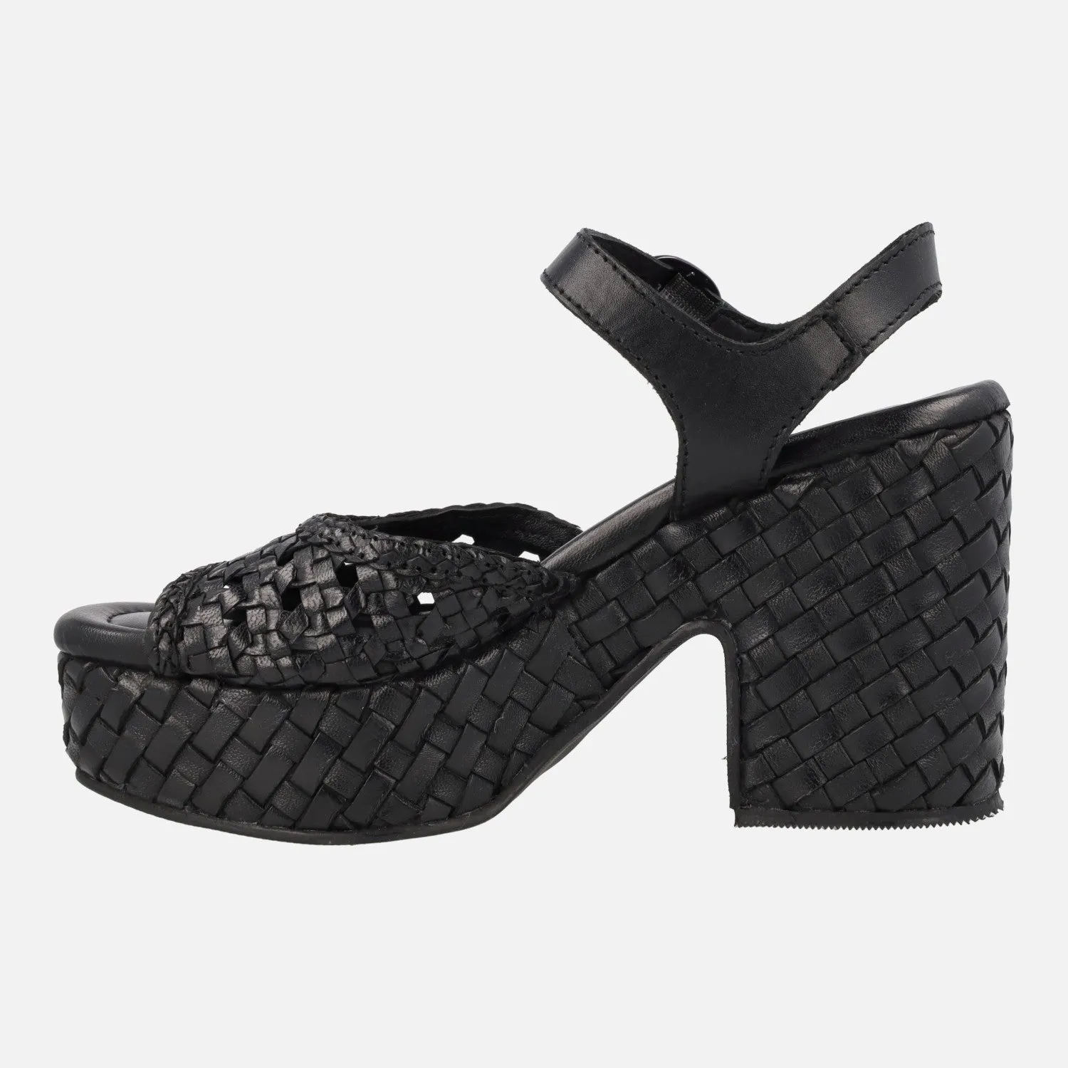 Sandalias trenzadas de piel con tacón y plataforma Carmela 161637