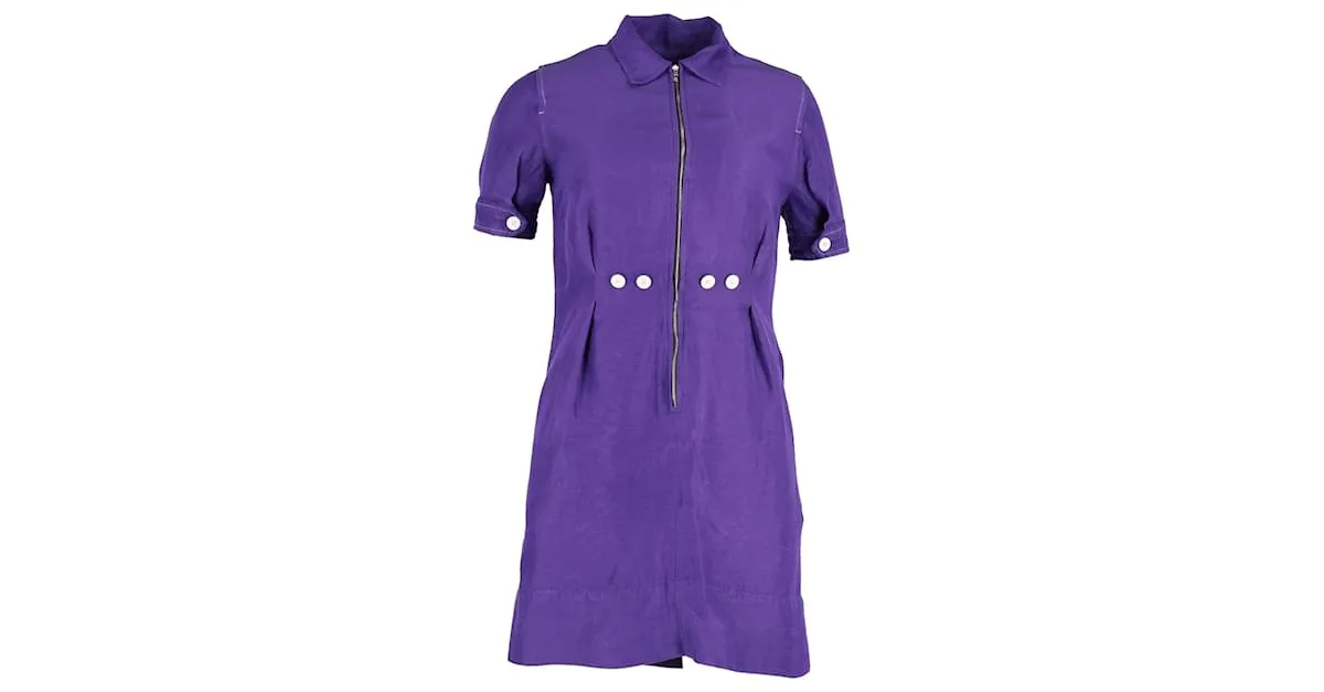 Sandro Paris Minivestido con cremallera frontal en viscosa violeta Púrpura 