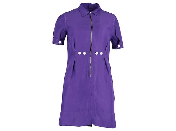 Sandro Paris Minivestido con cremallera frontal en viscosa violeta Púrpura 