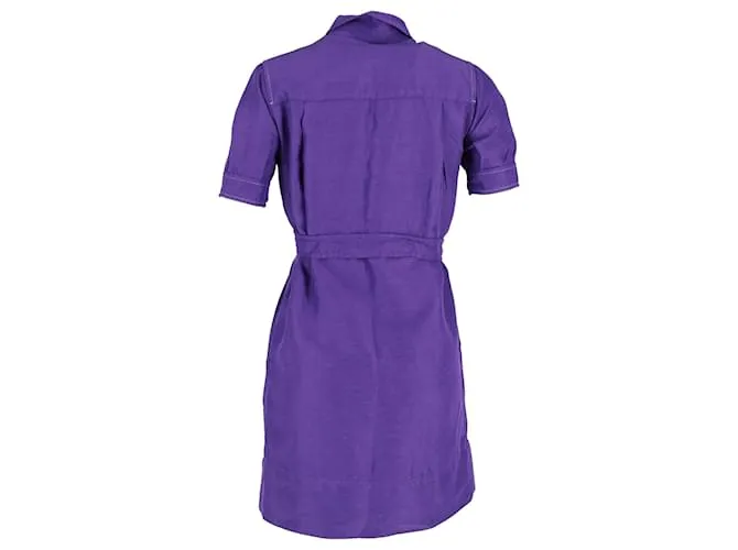 Sandro Paris Minivestido con cremallera frontal en viscosa violeta Púrpura 